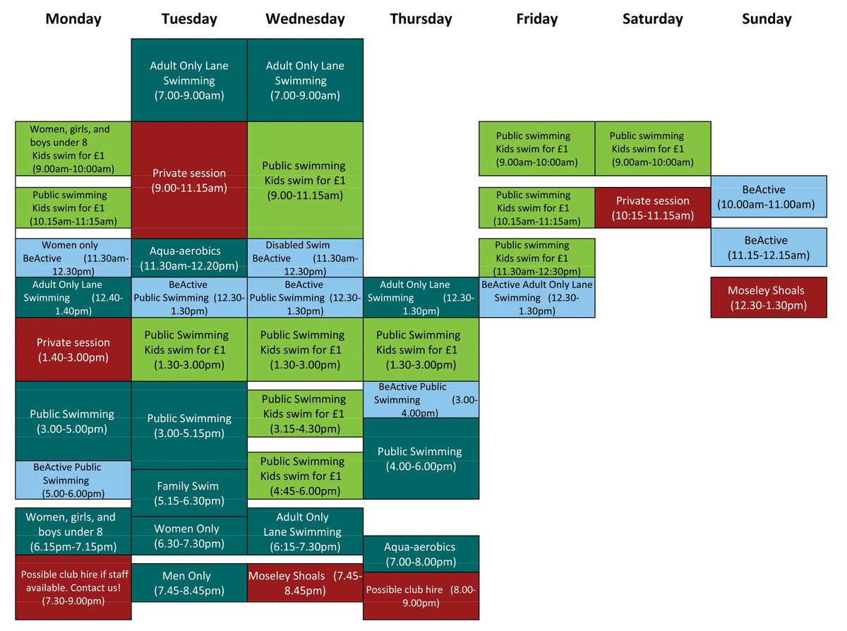 MoseleyRdBaths's tweet image. You ask, we listen!  Our first session on Monday morning 9-10am is now for women, girls of any age, and boys under 8 - kids swim for £1.  We're working on our autumn timetable now - what other sessions would you like to see?  #newtimetable #welisten