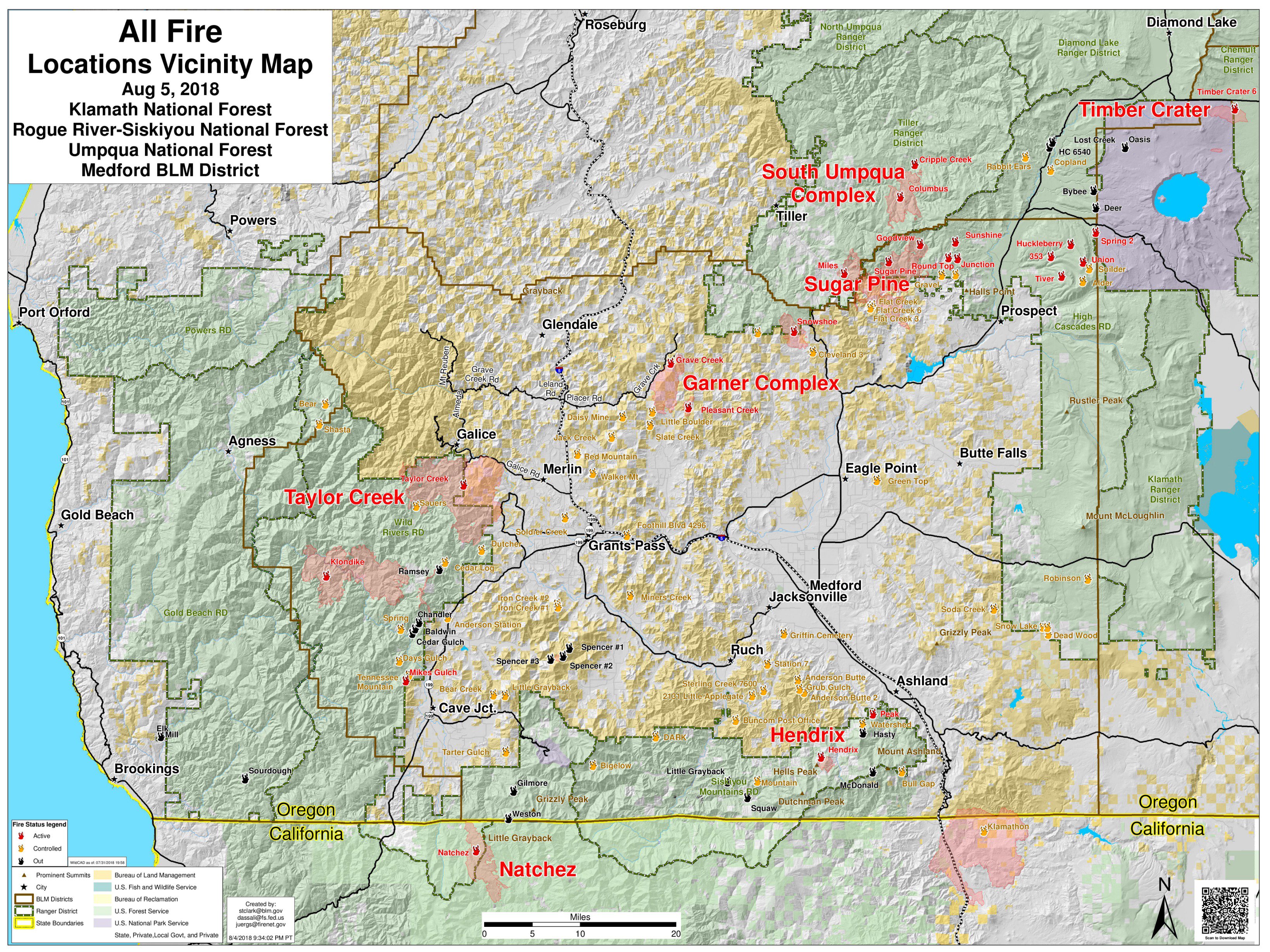 Rogue River Siskiyou National Forest Map Rogue River-Siskiyou Nf On Twitter: "Here's A Useful Map Which Shows All  The Fires In Southwest Oregon. #Hendrixfire #Garnercomplex #Sugarpinefire  #Klondikefire #Natchezfire #Southumpquafire #Timbercrater6Fire  Https://T.co/S9Biifb5Bj" / Twitter