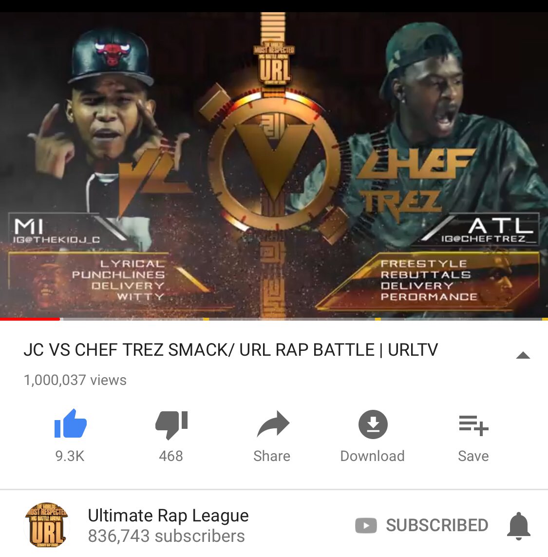 urltv's tweet photo. Big shout out to @ThekidJ_c on his 3rd million view battle &amp; @ChefTrez__ on his 1st, welcome to the Million view club! @TheRealTayRoc @BRIZZRAWSTEEN @YoungKannon131 @Sharkcity_Ave @Ryda_Baby @MizzCreme @Jayblac1615 @Therealtech9 @threeletterman3 @BLACKCOMPASSS @ToneQapo @deboqotr https://t.co/xHaibCornQ