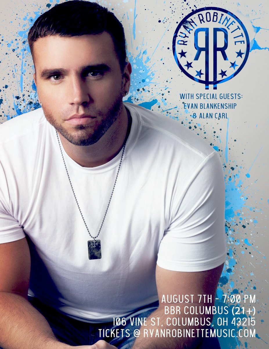 ryanrobinette's tweet photo. COLUMBUS. Tuesday. COME OUT! Tickets are now on sale $5 right here! https://t.co/kR9XEhde0m @alancarlmusic @EBShipMusic @BBRcolumbus #columbus #ohio #countrymusic #bbrcolumbus #ryanrobinette https://t.co/vTmZIRSKoV