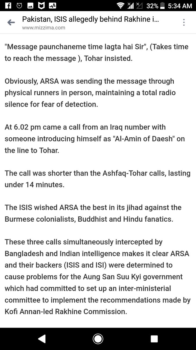 Pakistan, ISIS allegedly behind  #Rakhine imbroglio -188 ARSA activists were trained in Naikhongcherri base in Apr-May 2016. ISIS wished ARSA the best in its jihad against  #Burmese colonialists,  #Buddhist &  #Hindu fanatics.More  https://bit.ly/2jasB8L&nbsp; https://bit.ly/2Mnc2Aq&nbsp;