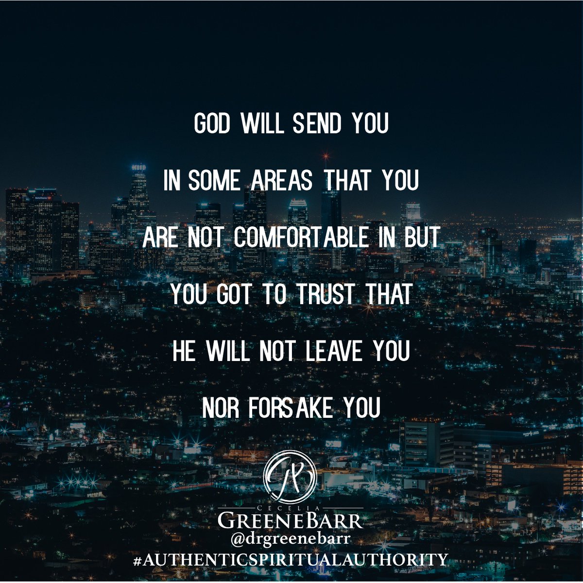 drgreenebarr's tweet photo. God will send you in some areas that you are not comfortable in but you got to trust that He will not leave you nor forsake you.

#DailyDevotional 
#Encouragement  #PrayerWarriors #AuthenticSpiritualAuthority #MotivationMonday #QuoteoftheDay #motivationalquotes #wordsofreflection https://t.co/Az3Hf3U9IB