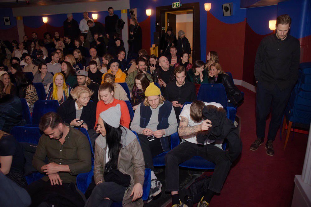 Foggy__Days's tweet photo. The theatrical test-screening in Stockholm at @ZitaFolketsBio was a great experience for us. An evening shared with colleagues, friends and family. Standing to the right our director #MartinSandin waiting to present #foggy__days. https://t.co/iEF2dyXzWW