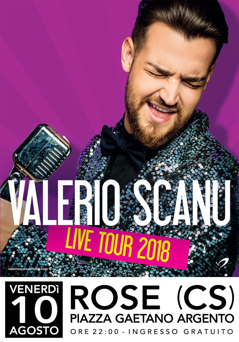 mammaraffy's tweet photo. VALERIO SCANU #Live Concerto a #Rosew (CS)  il 10 agosto https://t.co/SF3xYjDnfa