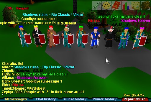 RSC_Shadows's tweet photo. On the last day, the Shadows met up in Varrock for a few more group pictures, and then crashed Draynor W2 from the wheat field. Come tomorrow we may be gone, but we will never be forgotten! #runescapeclassic #rsclassic #rsc #riprsc https://t.co/Pa18BYxk9m