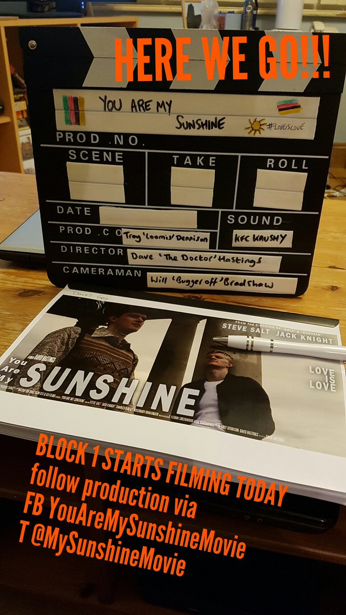 MySunshineMovie's tweet image. Here we go! We've been planning this movie for over a yr now+we're so very excited to get filming on the first part of this exciting love story we want to tell 🌈An amazing cast+an equally amazing crew!!!!! ❤ #gay #indiefilm #Supportindiefilm #LGBTPROUD #films #filming #gaypride