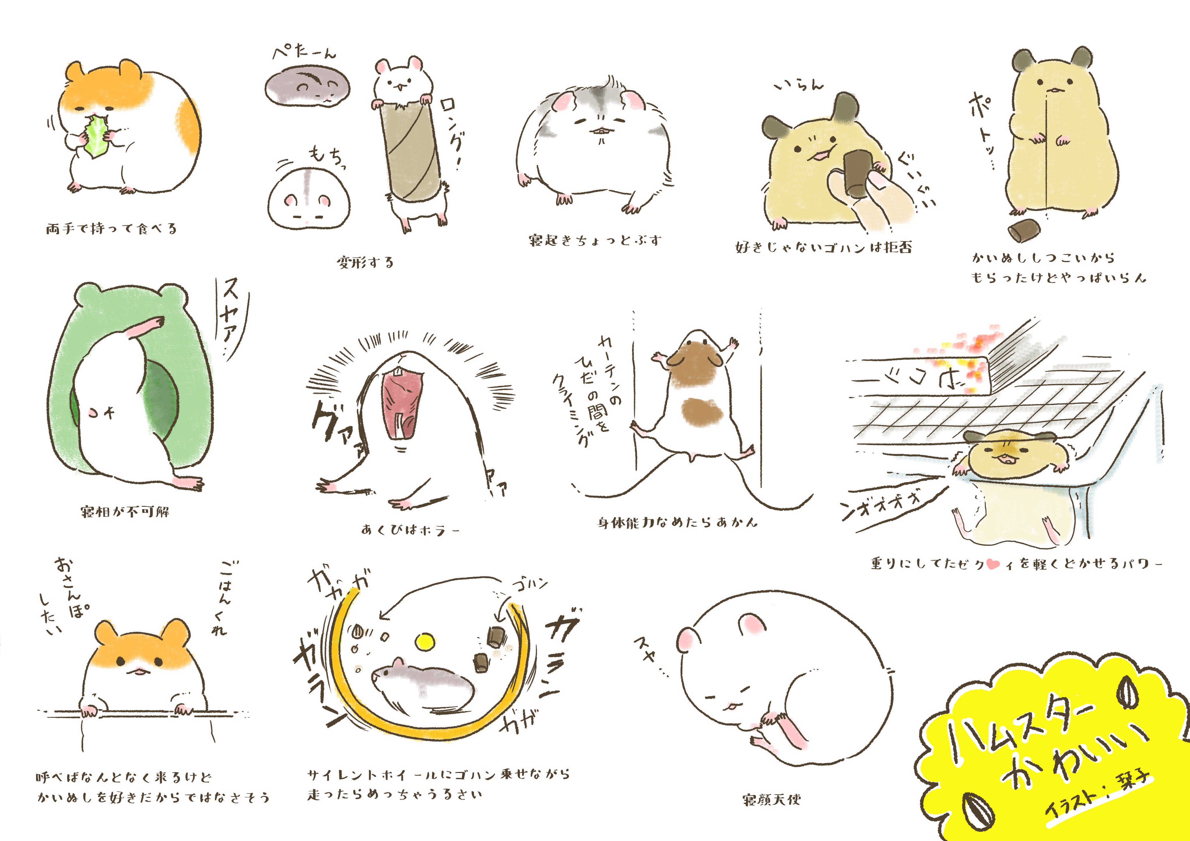 栞 子 Kanko イラストレーター 8月6日 ハムの日なのでハムスターのかわいい ところを描きました ごく一部ですが ハムスターかわいい ハムの日 ハムスターの日 ハムスター T Co Btebo0zn2r Twitter
