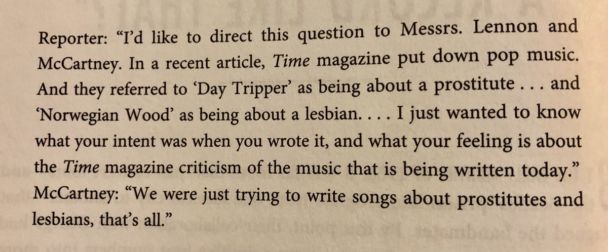 BobRuggiero2's tweet photo. Reading an advance copy of second volume bio on #Beatles producer #GeorgeMartin by #KennethWomack. Reminded in book of this best-ever reply by @PaulMcCartney to a reporter’s question: @ChiReviewPress https://t.co/0Kw44H3NkM