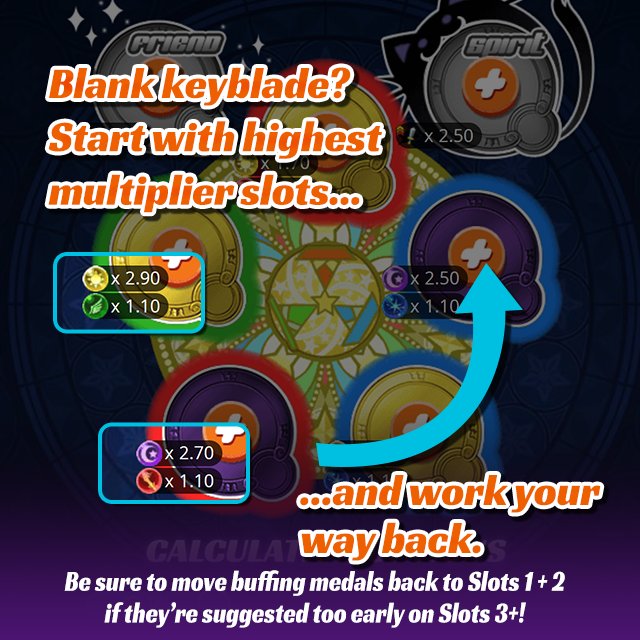 KHUXTracker's tweet photo. PSA: PVP/Multi-Keyblade support https://t.co/vanmpmfPdr is still in development, but you can still optimize for PVP - even when it's giving you unwanted medals! Here are tips for those struggling with the optimization feature for their setups! :) #KHUX_ENG #KHUX_JP #KHUX https://t.co/32ZXQ2TDeV
