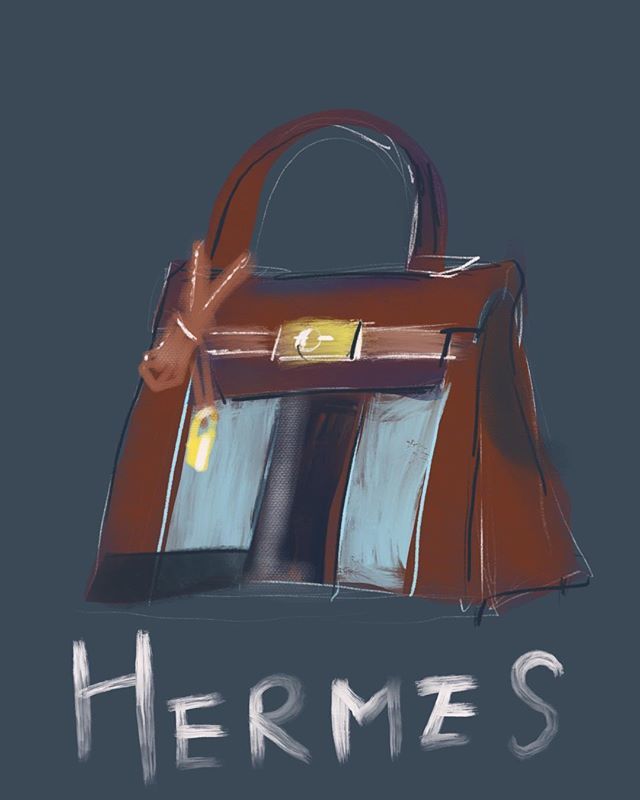 Bleudur Hermes Resort 18 Birkin ブラウンとーブルーとーブラックとーゴールド 色の組み合わせ好き Illustration Fashion Design Art Hermes Birkin Iwant Color Brown Blue Gold エルメス バーキン ファッション イラスト