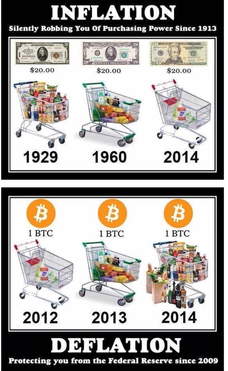 StackBagsOfSats's tweet photo. #Inflation vs #Deflation #Fiat vs #Bitcoin #Cryptocurrency #BitUnitsClub https://t.co/fiYXeS7e4X