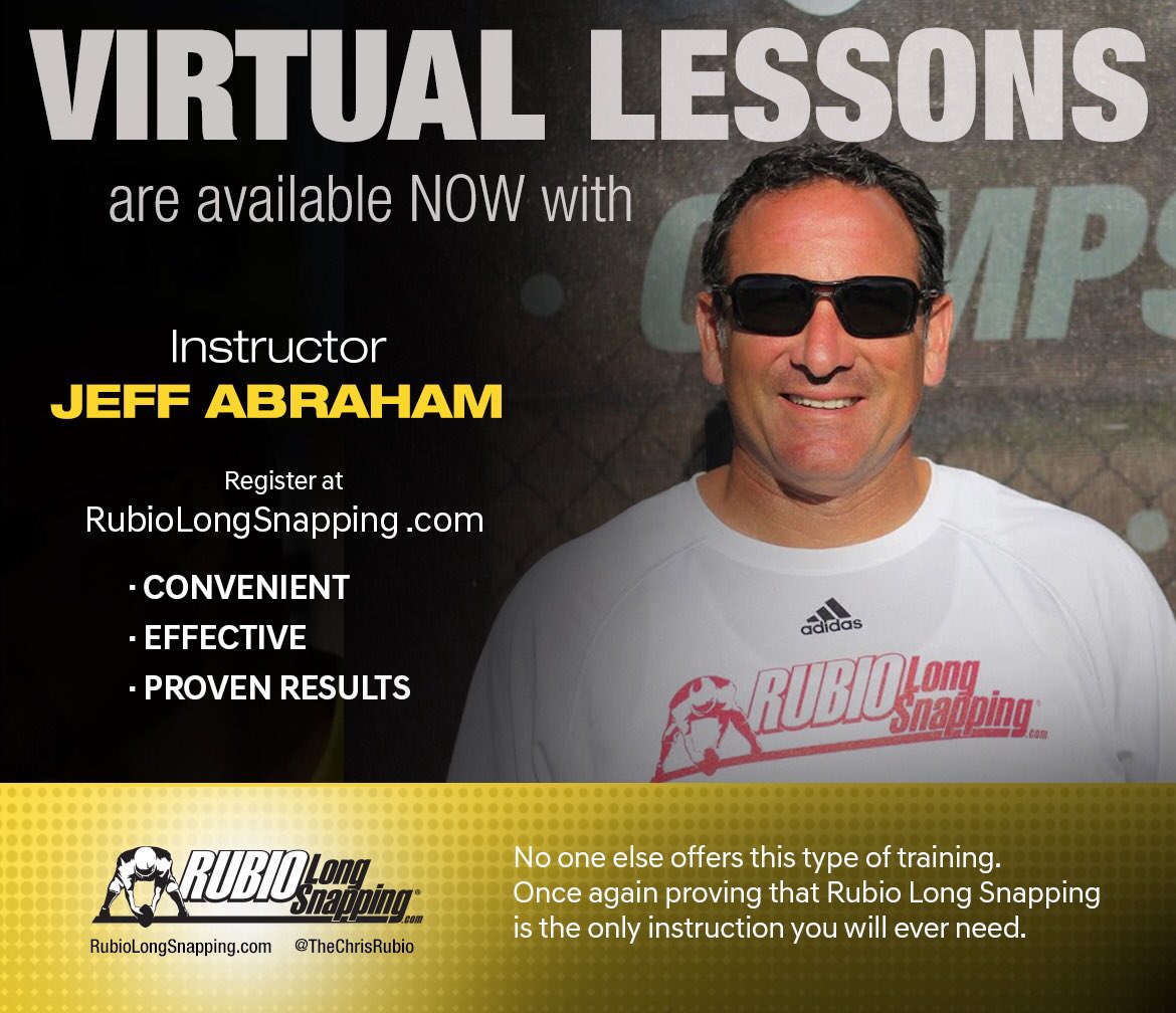 TheChrisRubio's tweet photo. To be the best, train with the best! No matter where you live, the Rubio Long Snapping Virtual Lessons can work for you —> https://t.co/QSLeNLn7D1 #RubioFamily #TheFactory #TeamRubio https://t.co/42yBnM5LGj
