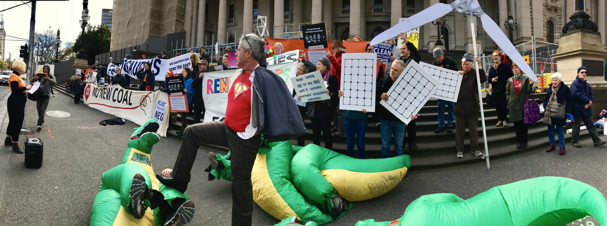 LiteFootPrints's tweet photo. Will @DanielAndrewsMP #SaveTheDay from LNP’s #NEGlible energy policies. We want higher ambition, and #VRET jobs, not #frydosaurus’s “best chance” for coal. Say NO to Do Nothing #NEG @LilyDAmbrosioMP #DumpTheNEG #NoNewCoal #StopAdani #auspol With @GetUp this morning #auspol https://t.co/Y495ItppDA