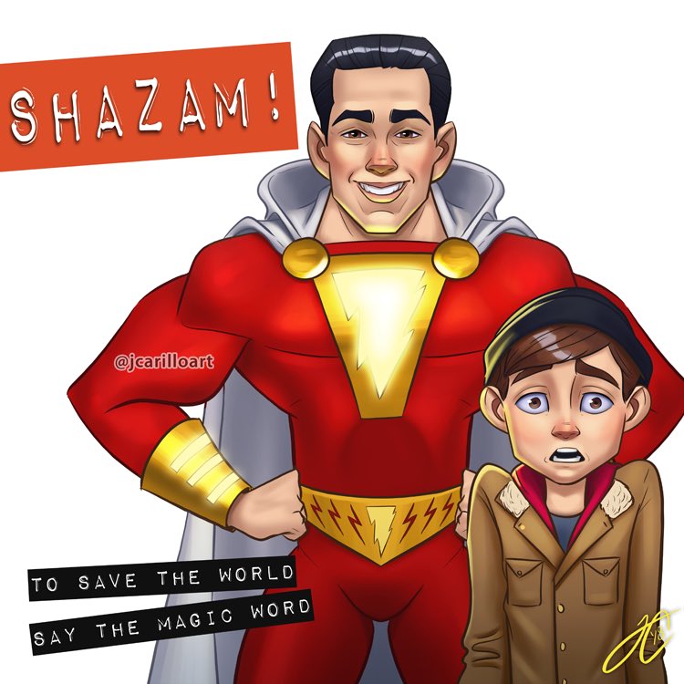 JCarilloArt's tweet photo. A Shazam/Chuck mashup! The trailer to Shazam looks really fun! I'm hoping the film will be as good as the trailer #Shazam #Chuck #Captainmarvel #zacharylevi https://t.co/oBjmvyWUxN