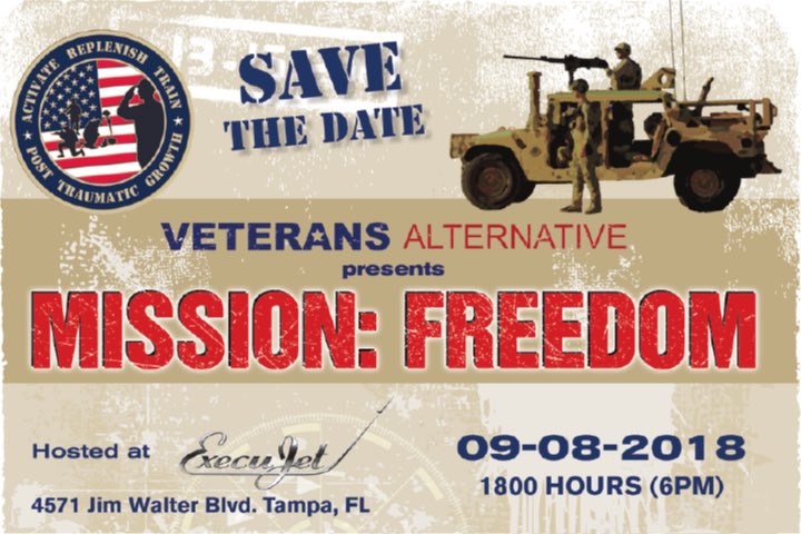 ExecuJetCharter's tweet image. We are 1 month away from Mission Freedom and still need sponsors and silent auction items!! Please contact  @ExecuJetCharter or @Vet_Alternative to show your support!!