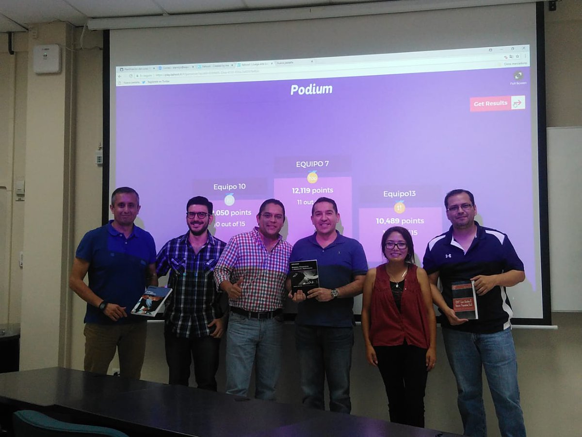 cfrojasu's tweet photo. Dura competencia contra grandes colegas, bien ganada junto al "Cap" @fabrizziomejia , excelente clase del maestro @alfarm1101, gracias por la práctica de PMP y más con el uso de Kahoot! #yafaltapoco #mgp13 en @ESPAE https://t.co/csdlBWOCcG