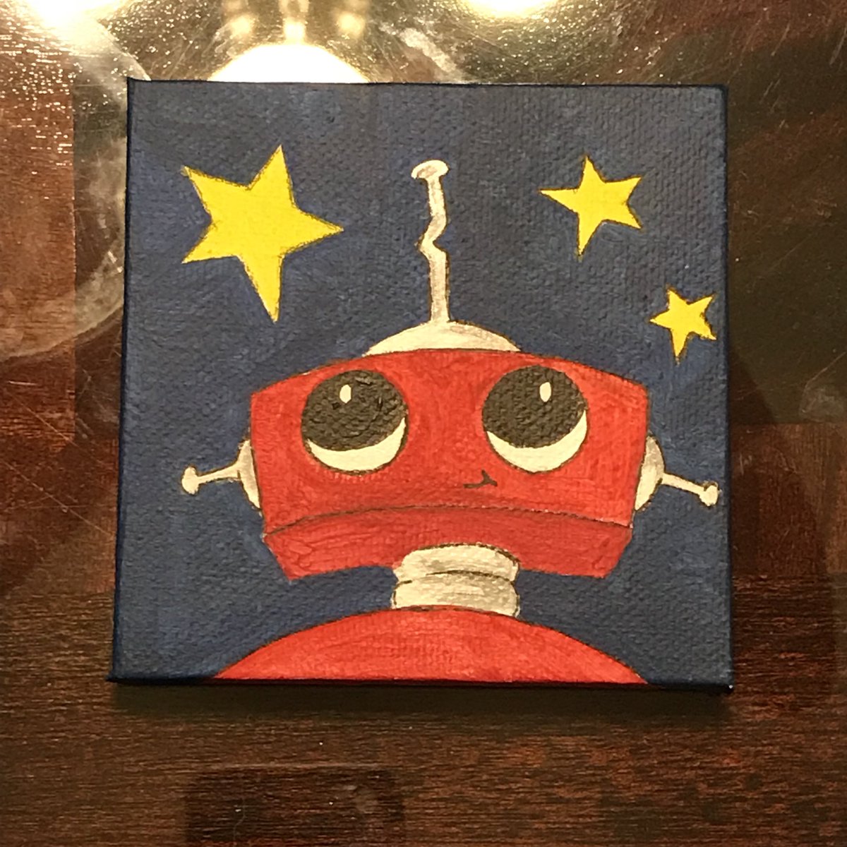 MerseyRiverLad's tweet image. Stargazing #stargazing #stargazer #redrobot #littleredrobot #littlerobot #minipainting #acrylicpainting #illustration #minicanvas #stars #childrensart #fineart