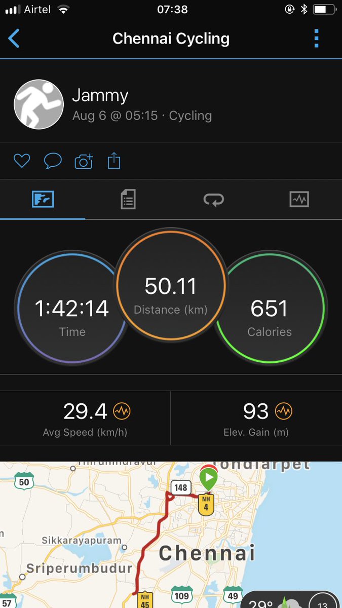 #MMDDDDLCTWorkout Cycling 🚴‍♂️🚴‍♂️🚴‍♂️🚴‍♂️🚴‍♂️ 50 kms 💪💪💪 Have a great week ahead 😘😘👍