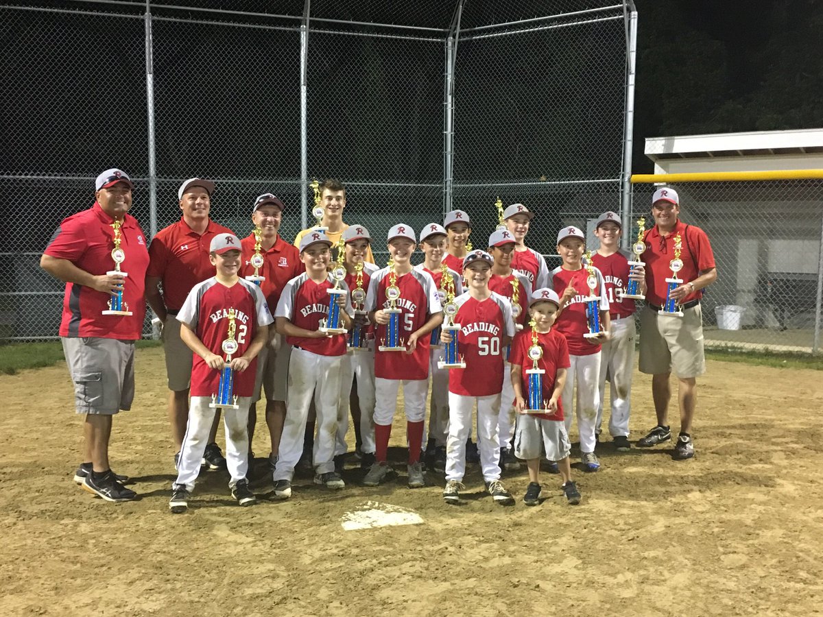 BMVZ's tweet photo. @BayStateToc 2 for 2 on the Gold Trophies for the Reading Red 12’s! Such a great group of boys and so fun to watch #readingrockets #playball 20-1 ⚾️🚀🏆 https://t.co/0Z8svwsFsj