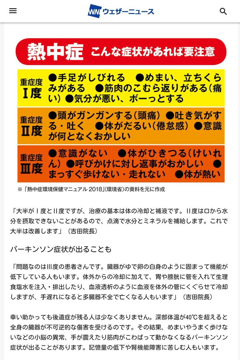 てまりん على تويتر 知ってください 熱中症の後遺症 臓器がゆで卵の白身のように固まっていくのが熱中症 だから助かっても後遺症が残る 小脳の異常 めまい うまく歩けない 手が震えたり筋肉が動かなくなる 記憶量の低下 腎機能障害 ウェザーニュース T てまりん على تويتر 知ってください 熱中症の後遺症 臓器がゆで卵の白身のように固まっていくのが熱中症 だから助かっても後遺症が残る 小脳の異常 めまい うまく歩けない 手が震えたり筋肉が動かなくなる 記憶量の低下 腎機能障害 ウェザーニュース T