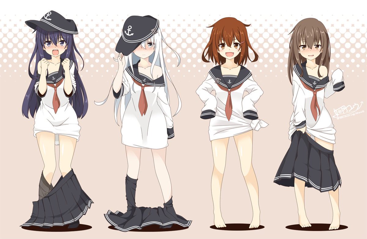 暁(艦これ) ,響(艦これ) ,雷(艦これ) ,電(艦隊これくしょん) 「やはりこの辺りなのではないかと。
大体電ちゃんという事実なのです...
 #これ」|如月 ユウ＠社蓄艦のイラスト