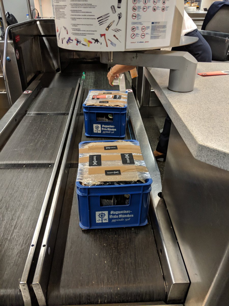 After some discussions with @Lufthansa we successfully checked in the beer for <a href="/defcon/">DEF CON</a> #thankyoulufthansa #prayforthebeer