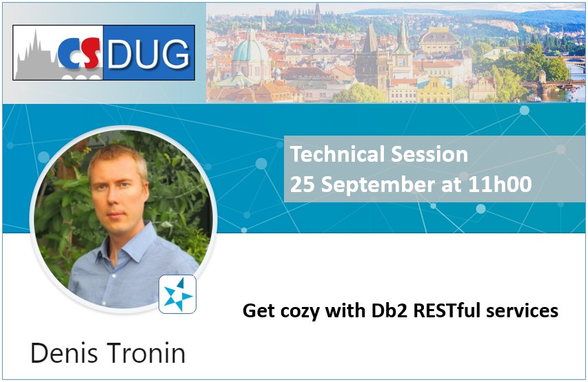 db2forz's tweet photo. 11am presentation at #csDUG @IDUGDb2 conference : Get cozy with #Db2z RESTful services by @IBMChampions @trode05 from @CAMainframe https://t.co/btCBnq6h5F