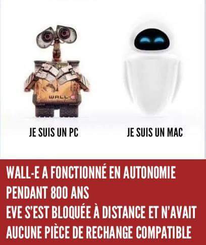 jackus35's tweet image. Je dis ca je dis rien 😂😂😂😂😂 #pcvsmac #pc #Apple #windows #Disney #wallE cc @microsoftfrance @Apple