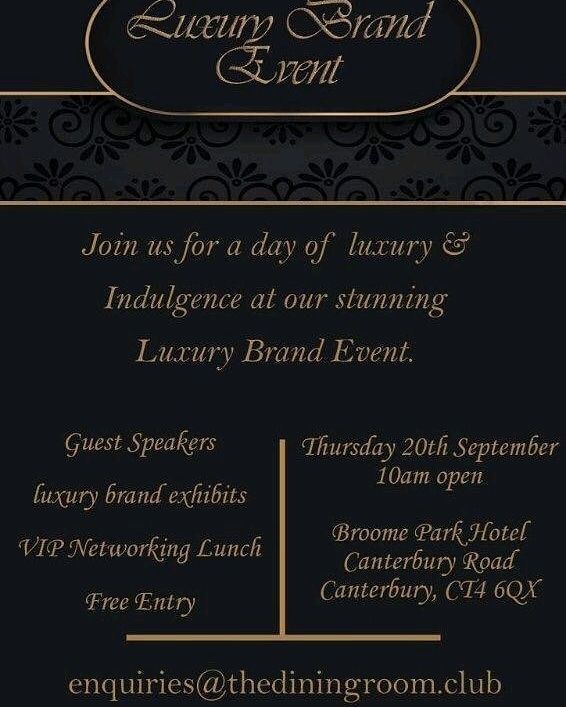 Our Luxury Brand Event on September 20th at Broome Park Country Club is fast approaching. Book your free tickets here buff.ly/2JH0rPC

#luxurybrandevent
