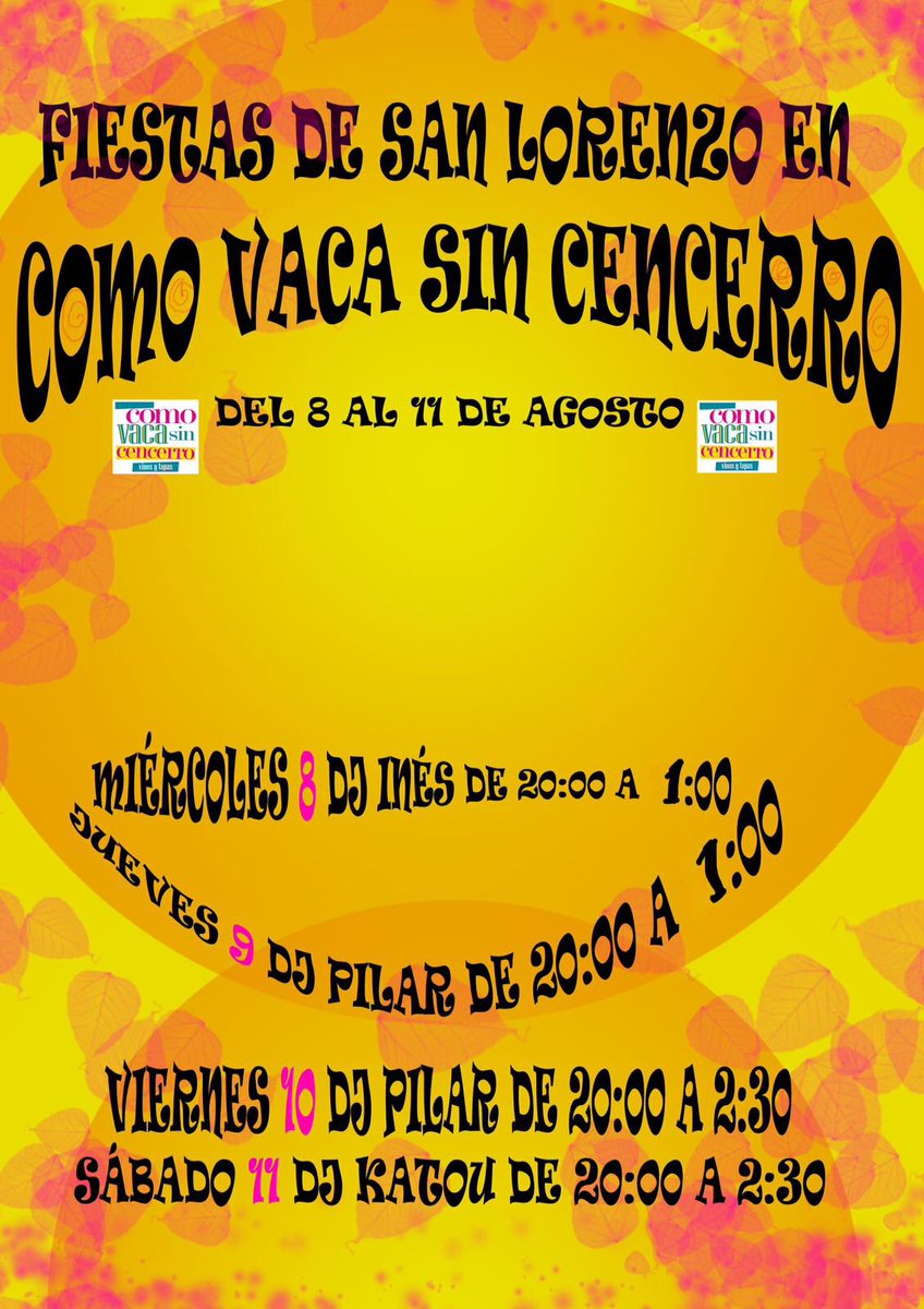 ComoVacaSinCenc's tweet photo. Empiezan las fiestas y vamos a celebrarlo todos los días con la mejor música. El baile ya lo pones tú!!! Te esperamos!!
#fiestassanlorenzo #fiestaspopulares
#lavaca #comovacasincencerro #lavapies #lavapiesmola https://t.co/x9OGlHYnTj