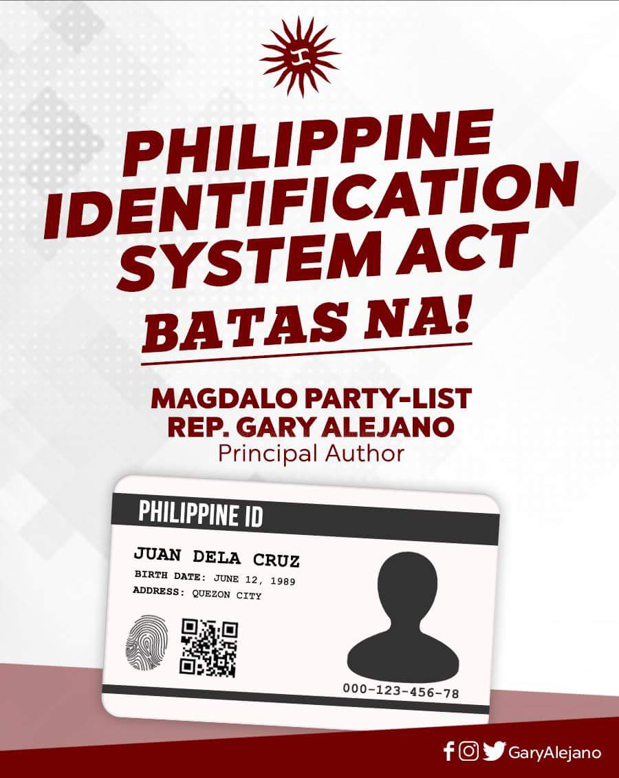 GaryAlejano's tweet photo. Kung dati ay iba’t ibang government IDs pa ang kailangang i-apply at isiksik sa wallet, ngayon ay iisa nalang. Makakabawas ang bagong sistema sa gastusin ng at labis rin nitong mapapabilis ang paghatid ng serbisyo ng gobyerno sa mga tao.
#PhilSysID
#Magdalo https://t.co/WvzY4yk7CZ