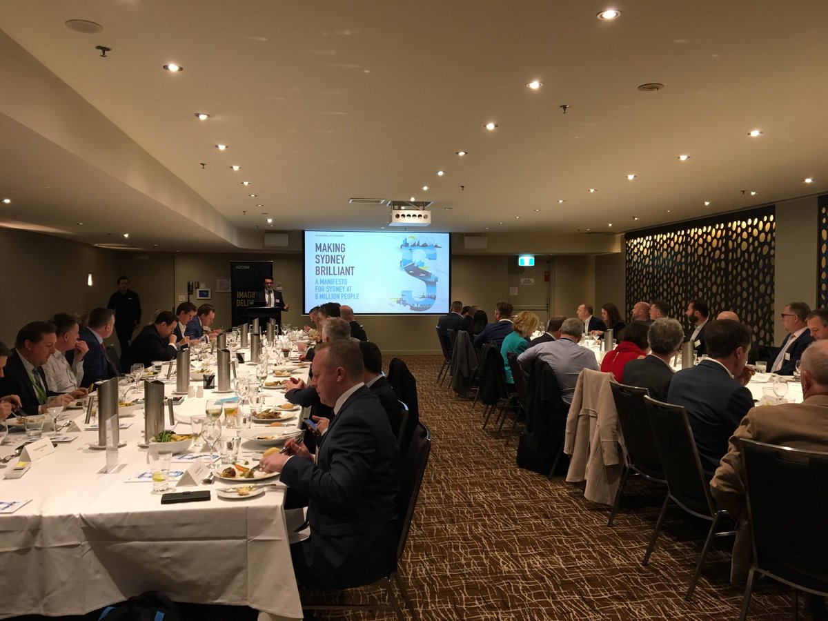 We’ve just reached a milestone and launched the ⁦<a href="/AECOM/">AECOM</a>⁩ #brilliantcityinsights Manifesto for Growing Sydney with The Hon ⁦<a href="/stuartayresmp/">Stuart Ayres</a>⁩  who confirmed importance of private sect in driving change and also the importance of Greening the West