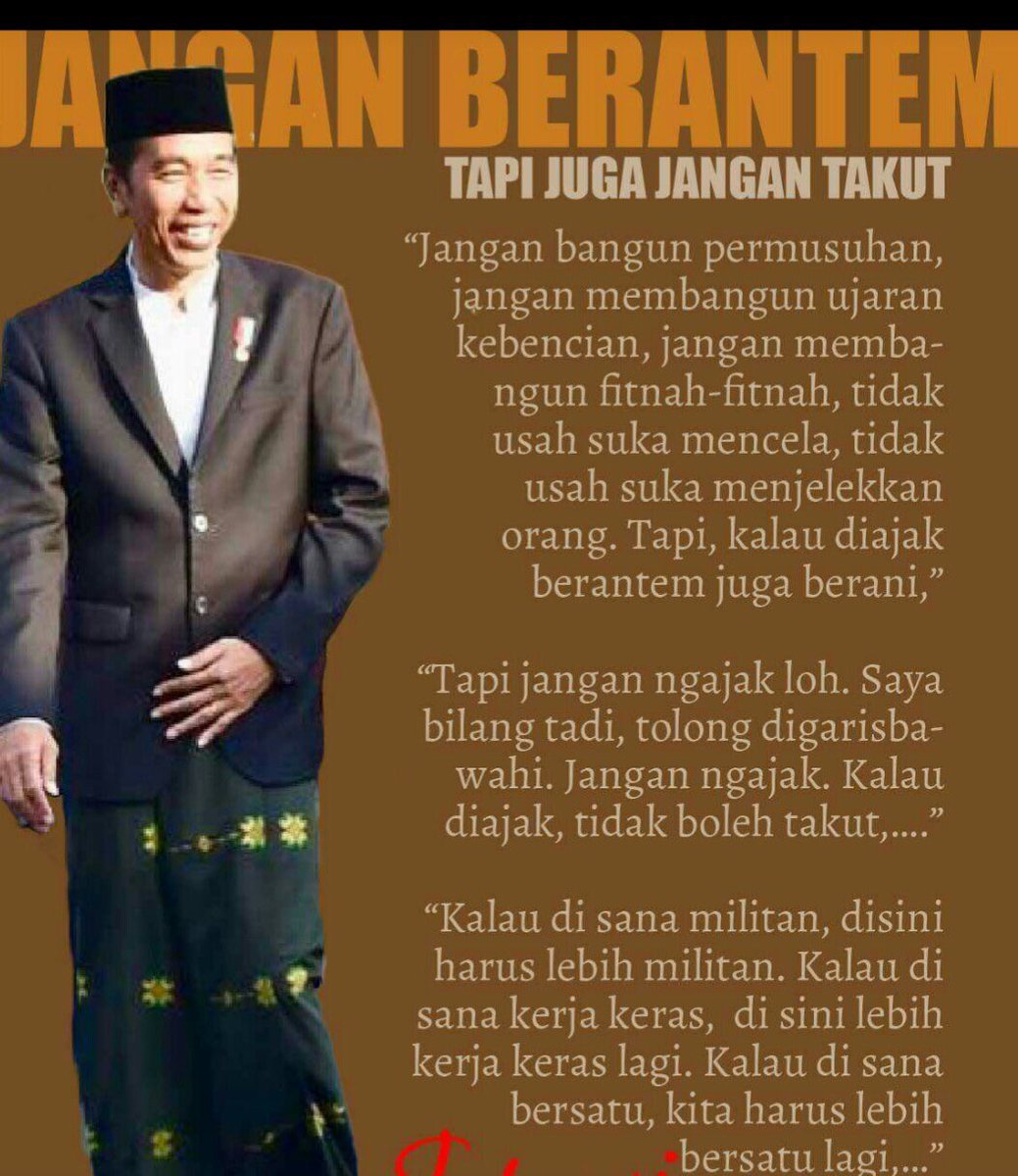 Kutipan lengkap, pro damai itu harus bukan penakut