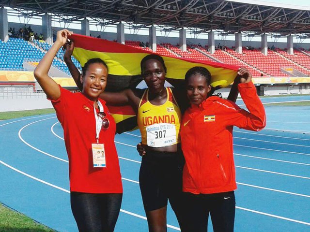 Jadwong's tweet image. BRONZE MEDALS: Musagala, Toroitich &amp;amp; Lalam 🇺🇬 shine at #Africa #athletics championships wp.me/p7FLkS-qGo  #Asaba2018 #AthleticsAfrica