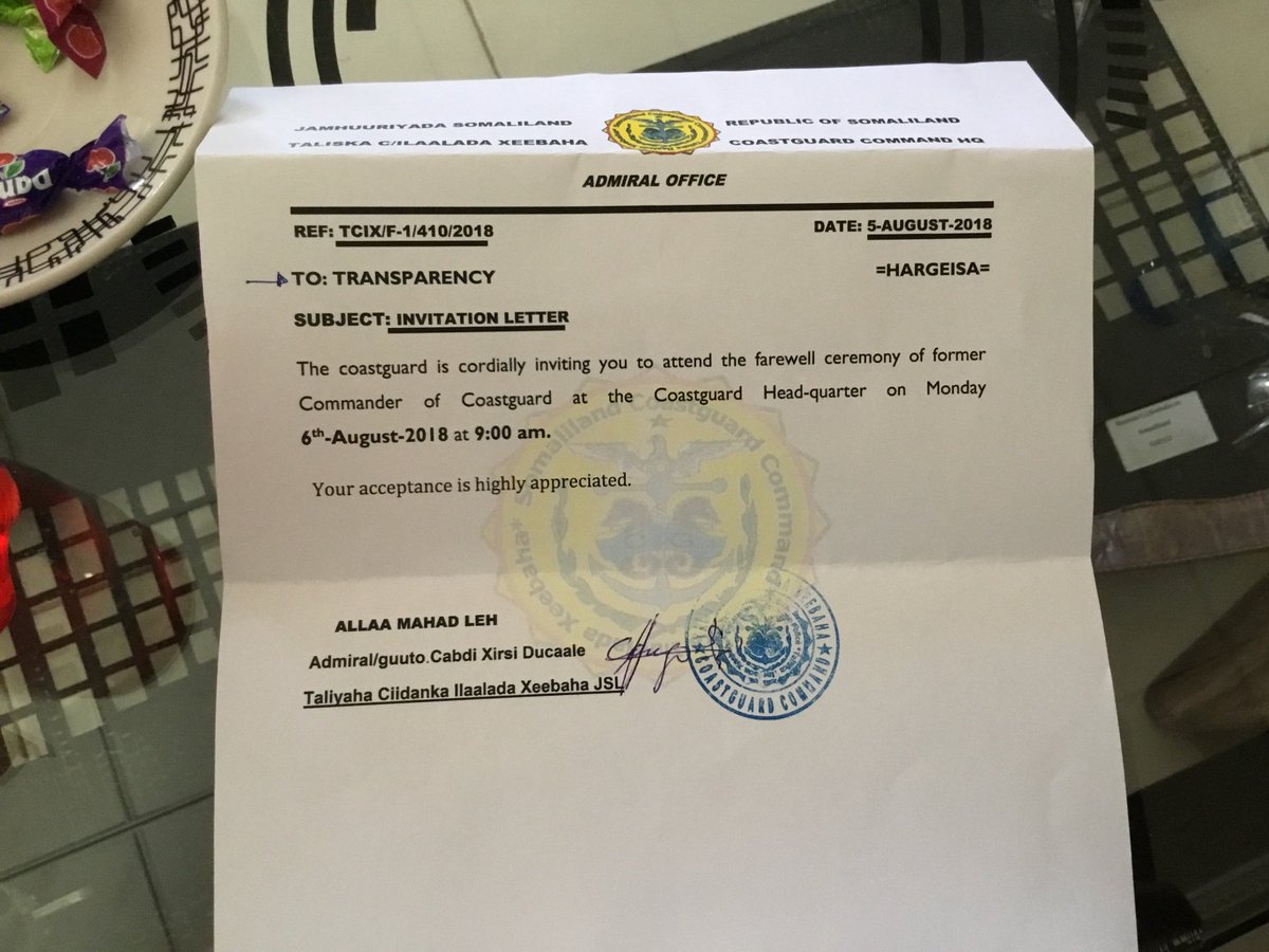 TransparencySol's tweet image. Government Liaison Lead Deeq speaking at the farewell ceremony of the Commander at the Coastguard HQ in #Hargeisa - we look forward to keep working together with @somalilandcoas1 and new Admiral on #institutionalbuilding #DhismahaHayadaha