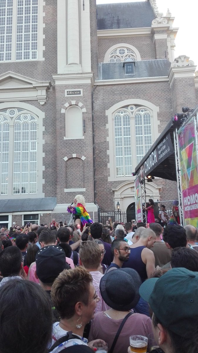 annaheimbrock's tweet photo. Accessibility is having a sign language interpreter at the Drag Olympics, even translating the Lipdub contest! #pride #rozegebaar #heroes https://t.co/C1l1uZercV
