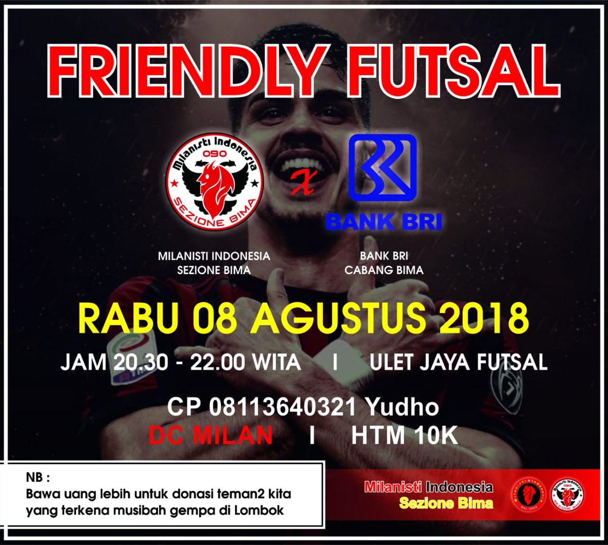 Friendly Futsal &amp; Peduli Gempa Lombok 🙏🙏

<a href="/MilanistiOrId/">Milanisti Indonesia</a> <a href="/MI_Calcio/">MI Football</a>