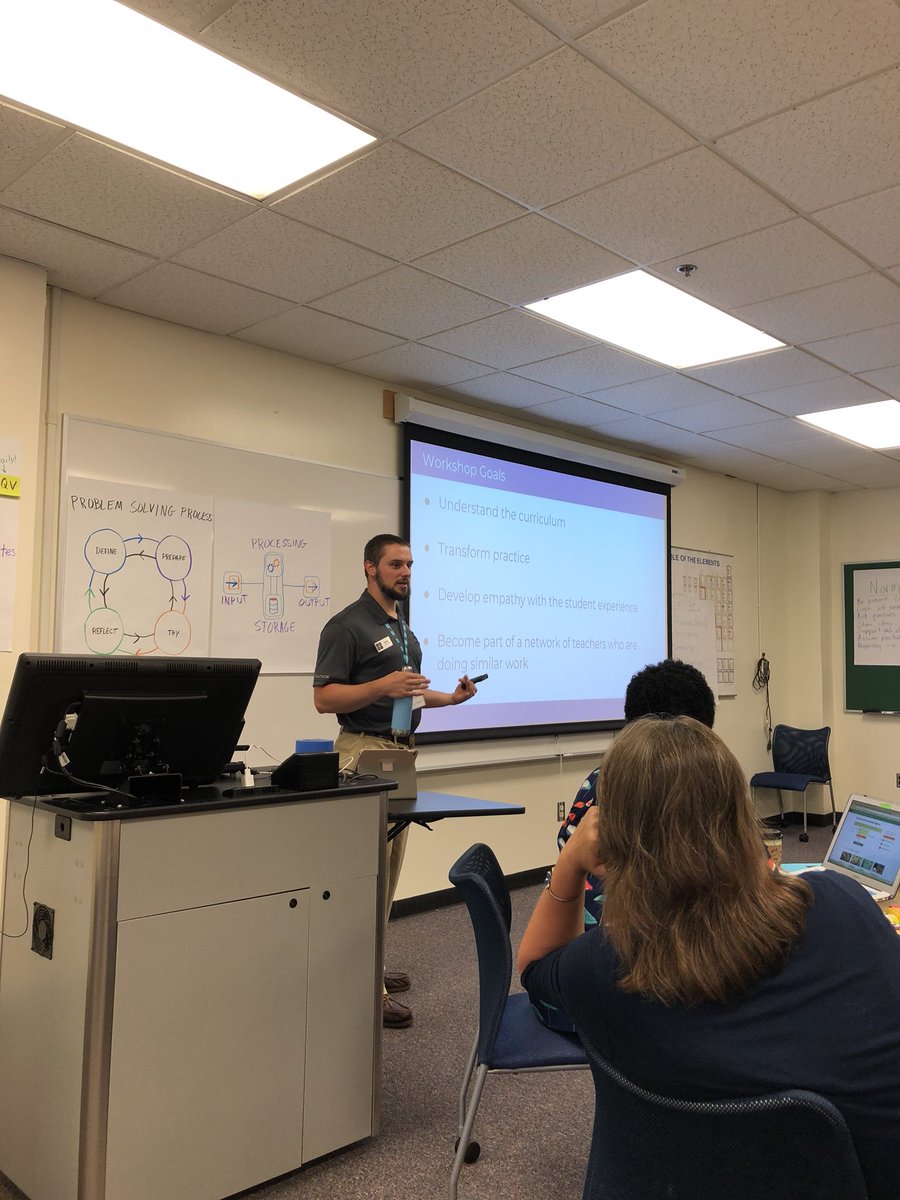 EducateMaine's tweet photo. Day One of Maine's CSD summer workshop happening now. @TeachCode @mmsa_org @projectlogin #CodeME2018 https://t.co/30Eg2ye2O8