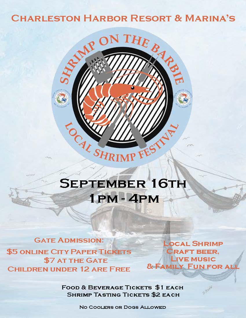 HolyCitySinner's tweet photo. The 3rd Annual Shrimp on the Barbie will be held on 9/16 at the Charleston Harbor Resort &amp; Marina https://t.co/CkEFcl3YmF @chsharborevents @CHSHarborResort https://t.co/unZO5PeqBT
