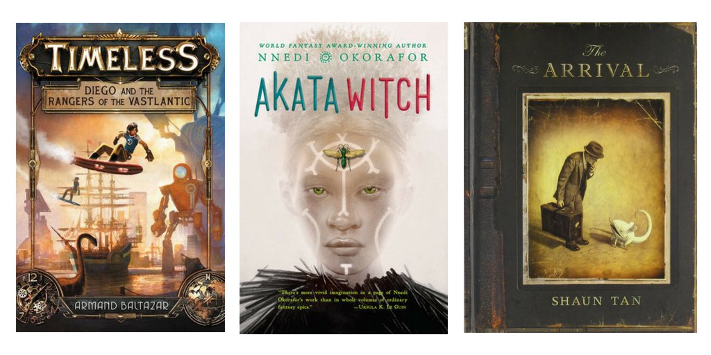 LibLaura5's tweet photo. 📚💗📚💗📚
Recommendations from @HenryLienAuthor
on #PCSReads #Podcast Ep 28

TIMELESS: DIEGO &amp; THE RANGERS OF THE VASTLANTIC by @ArmandBaltazar

AKATA WITCH by @Nnedi

THE ARRIVAL by Shaun Tan

https://t.co/iGVugoVRCs https://t.co/LUVeVqBhaN