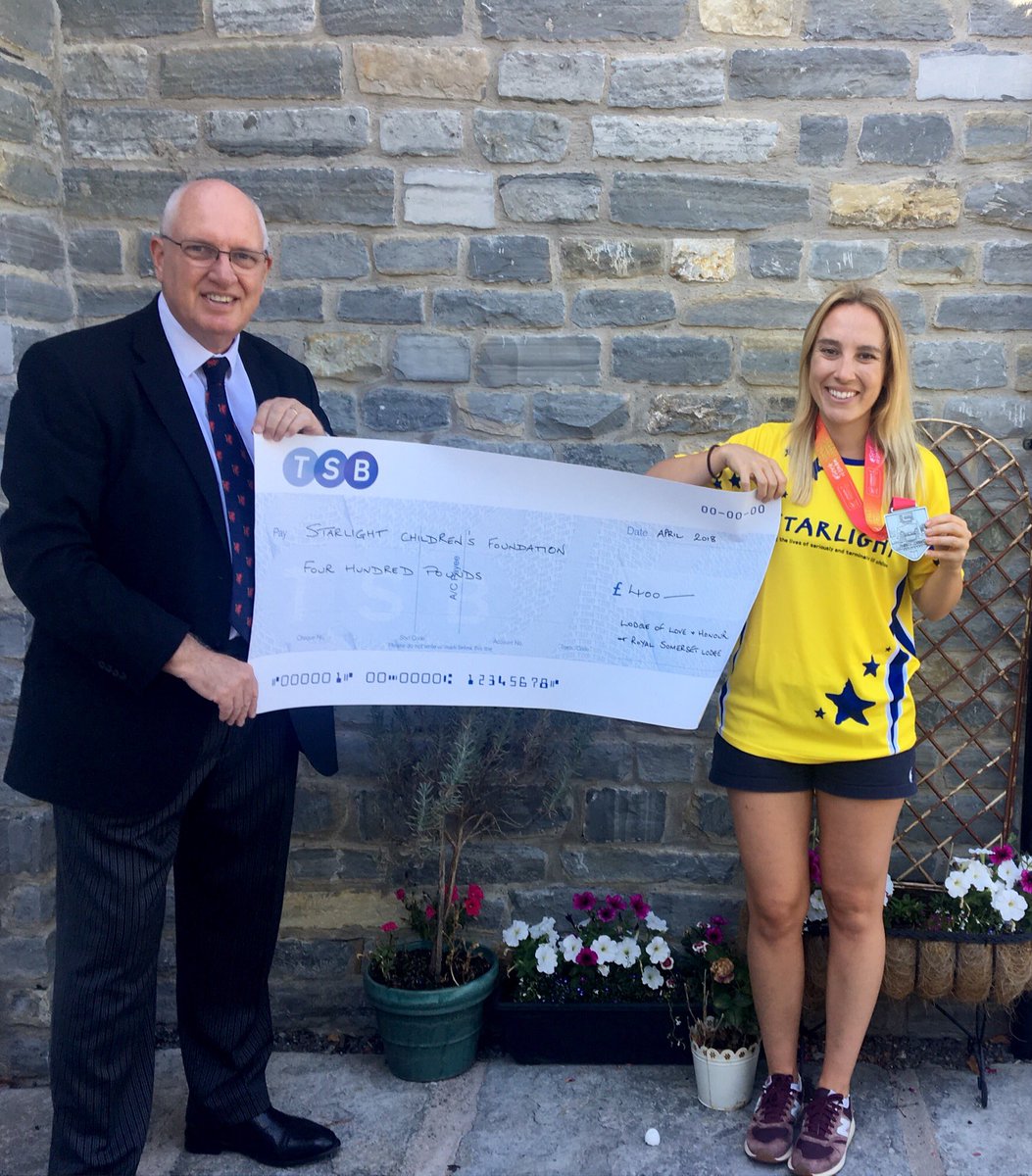 W Bro Ben Batley APGM was delighted to present a cheque to his Daughter Vicky who ran in the London Marathon this year.
Vicky was raising money for the children’s charity Starlight . facebook.com/26286552387107…