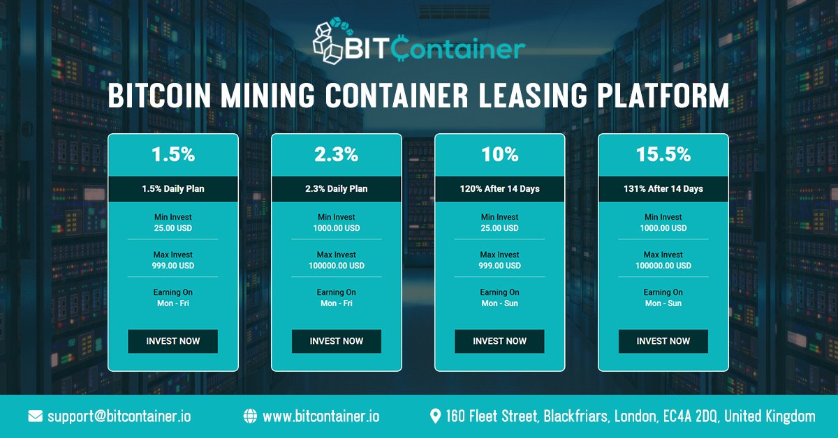 bitcontainer's tweet image. Don&apos;t miss your chance to double your #bitcoin.
Ask me how or for more info visit: bitcontainer.io