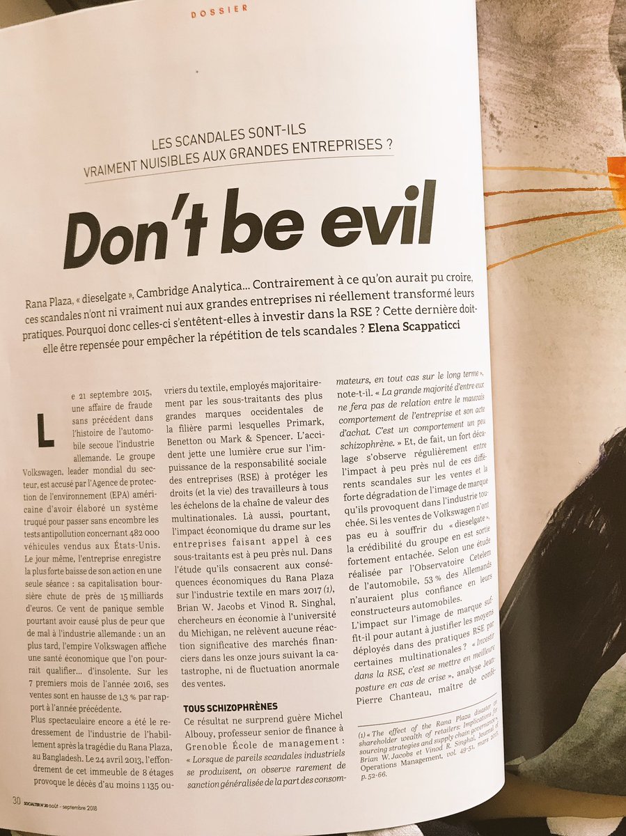 ClaraSchmelck's tweet image. H&amp;amp;M, McDo...Les grandes entreprises investissent dans la #RSE parce-qu’elles préfèrent intégrer un certain nombre de critiques pour en écarter d’autres, qui remettent en cause leurs stratégies. Éclairage dans le dossier de @Socialter  #comdecrise #socialwashing #marketing