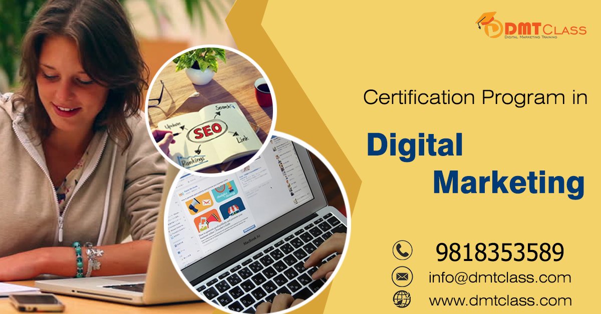 dmtclass's tweet image. #DMTCLASS Provides Certification program in #Digital #Marketing .
Grab the opportunity. 
Call @ 9818353589 for Demo Class.
Visit: dmtclass.com