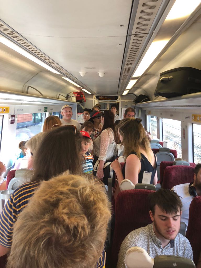 carolingregory's tweet photo. @CrossCountryUK £135 to STAND in this for 3 HOURS like animals!!! https://t.co/528vii1ZmX