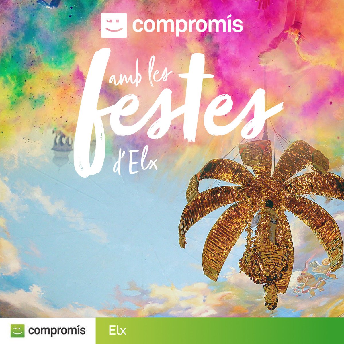 CompromisElx's tweet photo. Bones Festes d'Agost #Elx! Compromís per Elx vos desitja unes meravelloses #FestesdElx!
#MisteridElx
#MorosiCristians
#Gestora #UFECE
#Pobladores
#NitdeLAlbà ✨🌴🎉🎈 https://t.co/rgDrfJziRd