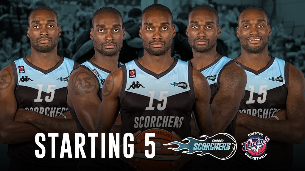 surreyscorchers's tweet photo. @BristolFlyers @Tayotweets Your Starting 5 as Scorchers take on @BristolFlyers in the @BBLofficial!
#TayoTime #OneGoal🔥 https://t.co/7sK5CoaBp8