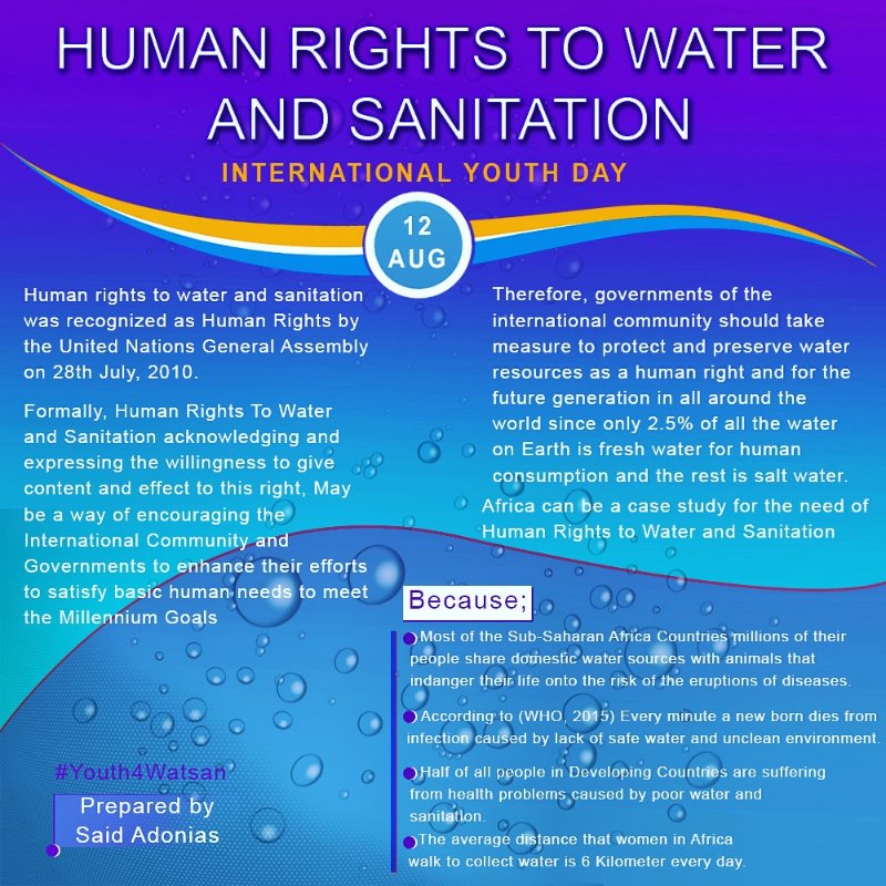 Looking forward to attend at the #internationalyouthday #icanimustiwill speak my knowledge and passions on human rights to water and sanitation
#Youth4watsan @SRWatSan