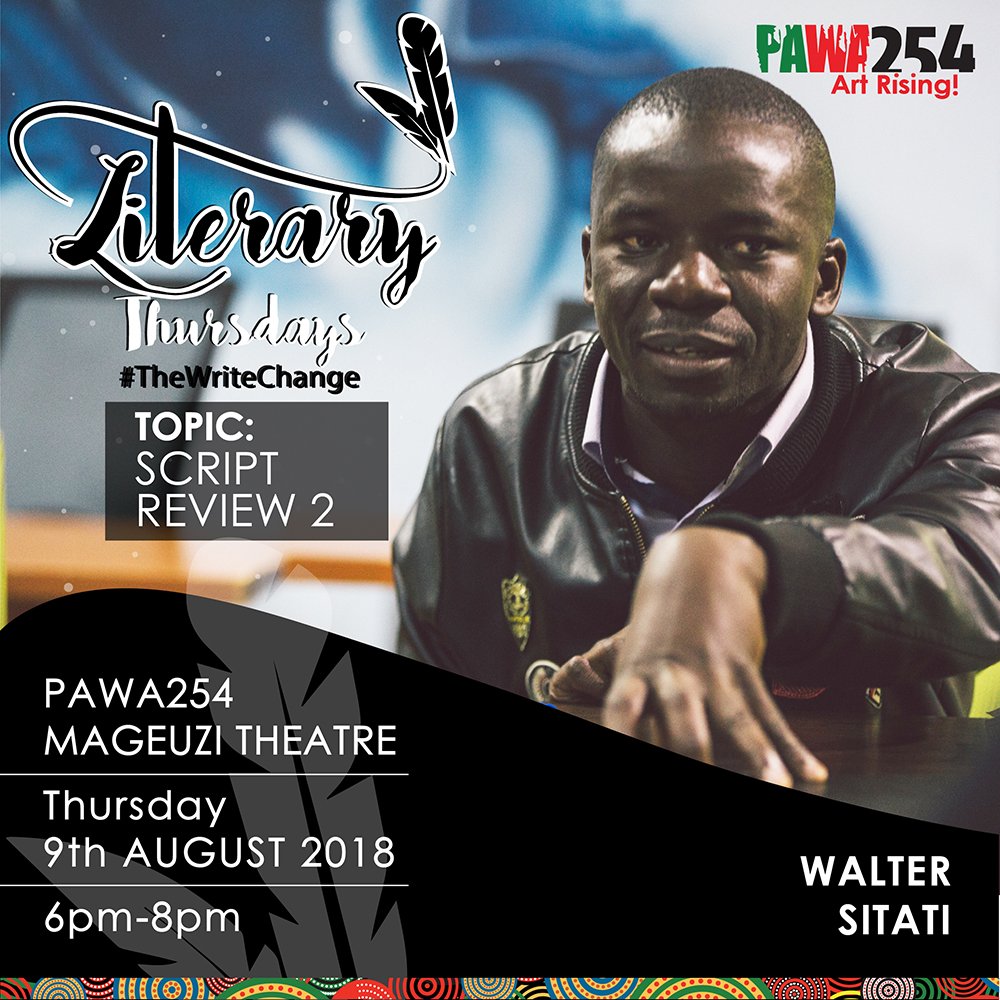 Pawa254's tweet photo. Are you a script writer? Would you love to have your script reviewed? Join #TheWriteChange this Thursday with Walter Sitati at PAWA254 from 6 pm to 8 pm as we gear up to stage plays at MAGEUZI Theatre.
Entrance is FREE https://t.co/rOPNgvk1cv