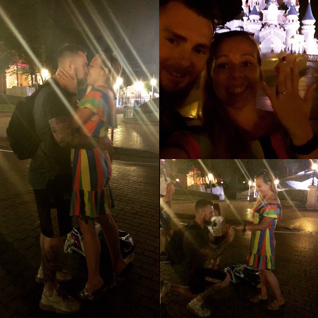 AimeeTab's tweet photo. My fiancé proposed to me at @DisneylandParis on 2nd Aug after the fireworks at the castle. Some lovely girls took some photos for us on my phone, long shot- if anyone sees this who took some too I’d love to see them #disney #proposal #share #find #disneylandparis #disneyproposal https://t.co/I7zUxWjsGc